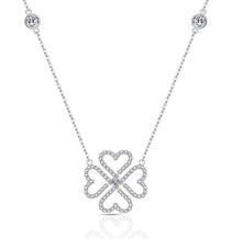 Load image into Gallery viewer, Clover Heart Necklace - Sterling Silver