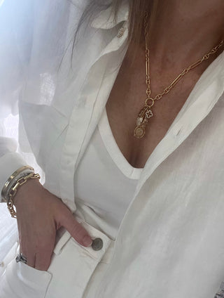 Love & Divine Guidance Charm Cluster Necklace - Sanxenxo Link