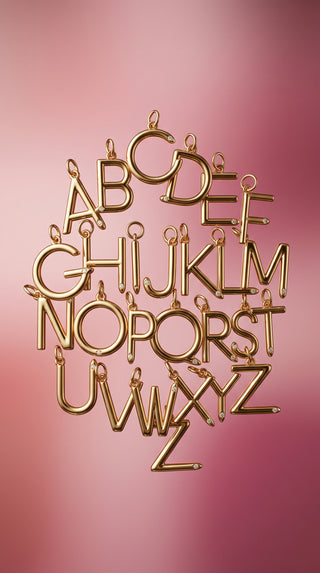 Slender Initial with Diamond - Clasp Charm