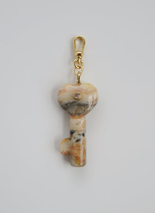 Heart Key Crystal Charm