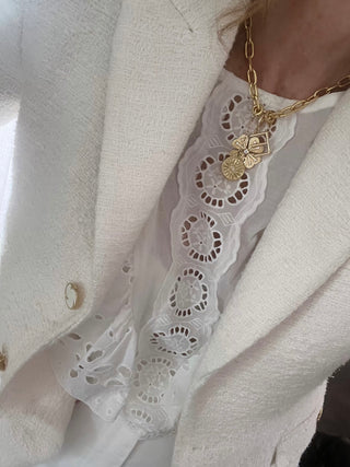 Diamond Clover Charm on Diamond Hinged Clasp