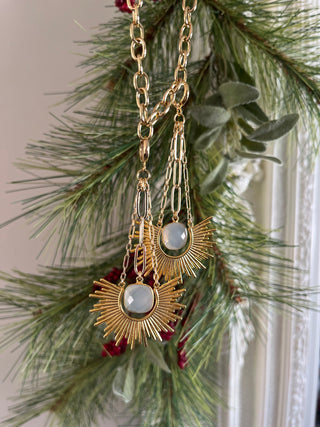 Moonstone Sun Goddess Earrings