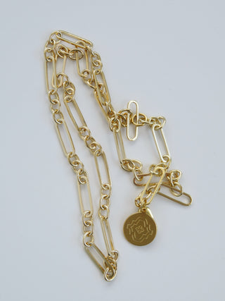 Small Mixed Link Figaro Necklace - add hinged clasp charms