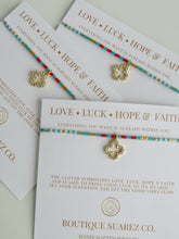 Load image into Gallery viewer, Abigail Clover Bracelet Blue - Love • Luck • Hope &amp; Faith