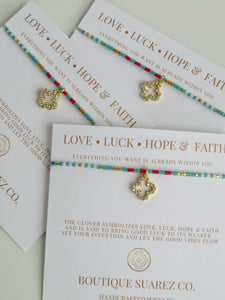 Abigail Clover Bracelet Blue - Love • Luck • Hope & Faith