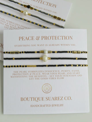 Peace & Protection - Pearl Bracelet Stacks