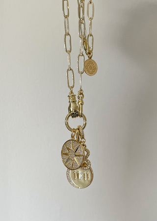 Clip Chain Hamsa Clasp - 11:11, 8 Point Star & Infinity Charm Necklace