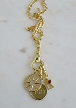 Load image into Gallery viewer, Sanxenxo Hamsa Clasp - 11:11, 8 Point Star &amp; I Love LA Charm Necklace