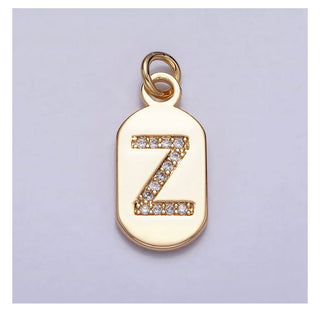 Diamond Initial Tag - 4mm Jump Ring
