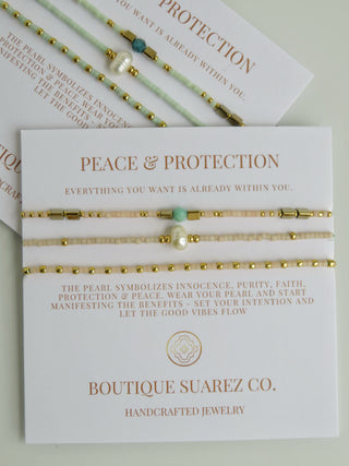 Peace & Protection - Pearl Bracelet Stacks
