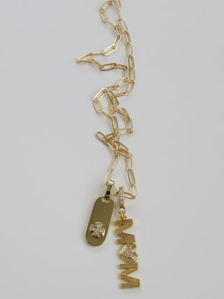 Small 16k Paperclip Link Necklace - add hinged clasp charms