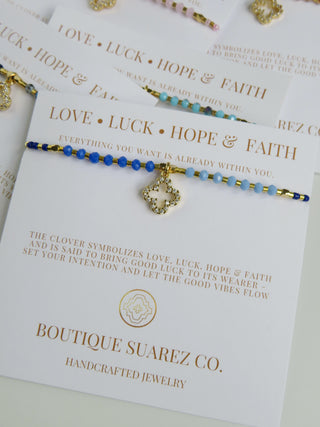 Love. Luck. Hope. Faith - Gisele Clover Bracelet
