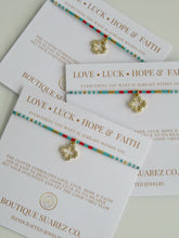 Load image into Gallery viewer, Abigail Clover Bracelet Blue - Love • Luck • Hope &amp; Faith