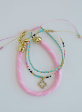 Load image into Gallery viewer, Pink Clover - Beaded Wrist Stack