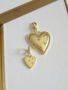 Celestial Heart Charm on Diamond Hinged Clasp