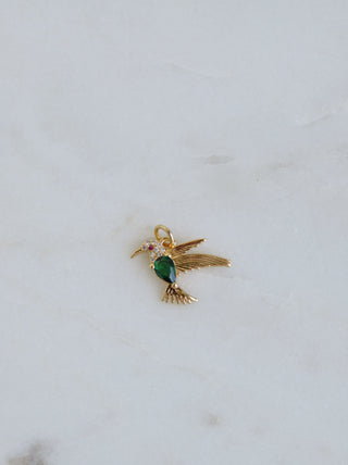 Emerald Eyed Hummingbird Charm