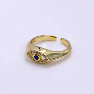 Royal Blue Evil Eye Signet Ring