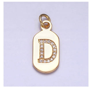 Diamond Initial Tag - 4mm Jump Ring