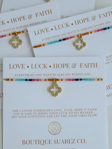 Abigail Clover Bracelet Cognac - Love • Luck • Hope & Faith