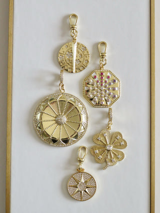 Diamond Clover Charm on Diamond Hinged Clasp