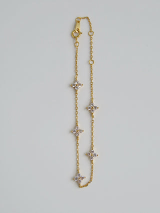 Dainty Diamond Flower Bracelet