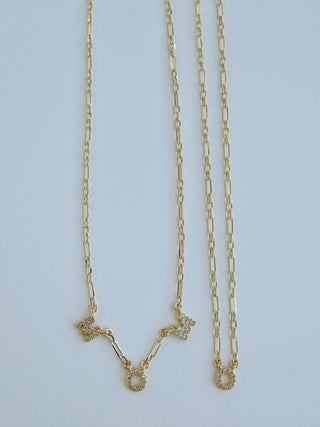 Personalized with Diamonds Necklace - Petite Figaro Chain