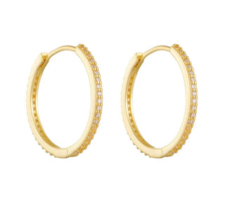 Dainty Diamond Hoops - Sterling Silver
