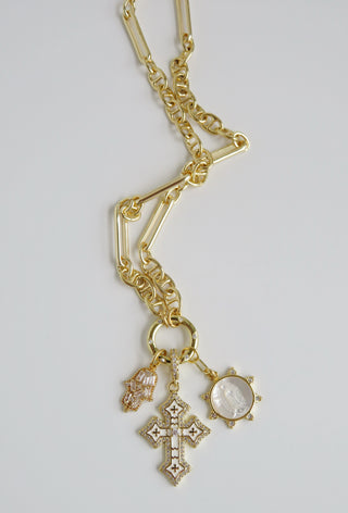 Love. Protection & Blessings of Goodness Charm Cluster Necklace - Sanxenxo Link