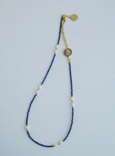 Load image into Gallery viewer, Enlightened - Lotis Lapis Lazuli Pearl Wrap Bracelet - Necklace