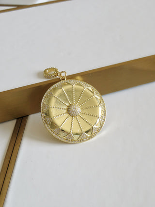 Sunflower Medallion with Diamond Hinged Clasp