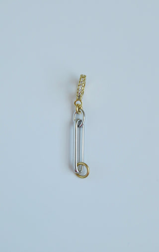 Mixed Metal Hinged Clasp Lariat Chain - Figaro Link - add a charm