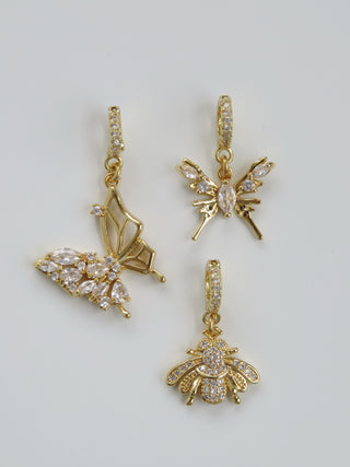 Butterfly & Bee Charm on Diamond Clasp