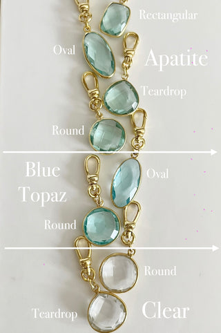 Faceted Crystals on Swivel Clasp