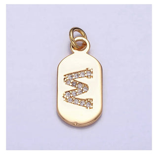 Diamond Initial Tag - 4mm Jump Ring