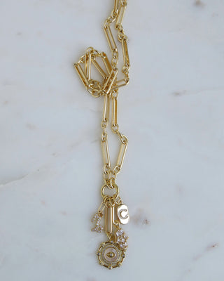 Personalized Zodiac Evil Eye Hamsa Celestial Charm Cluster Necklace - Figaro