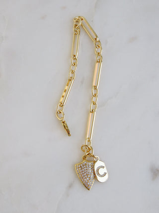 Guard Your People Initial Bracelet