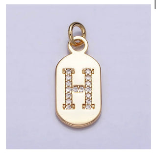 Diamond Initial Tag - 4mm Jump Ring