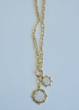 Sanxenxo Charm Holder Mixed Link Necklace - Clicker Clasp - add charms