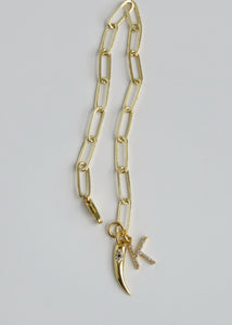 Evil Eye Cornicello Initial Bracelet