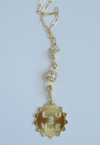 Big Bead Hinged Clasp Lariat Chain - Figaro Link - add a charm