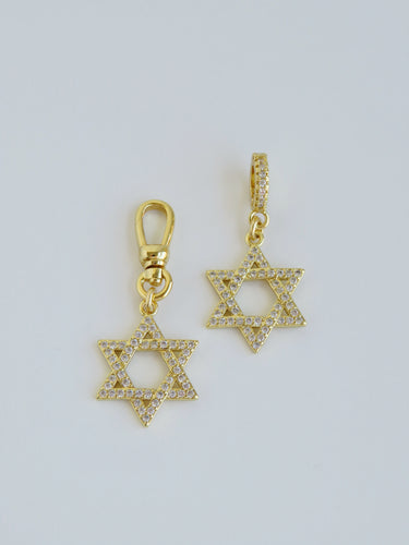 Diamond Star of David Charm on Clasp