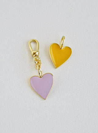 Petite Enamel Heart Charm with Swivel Clasp