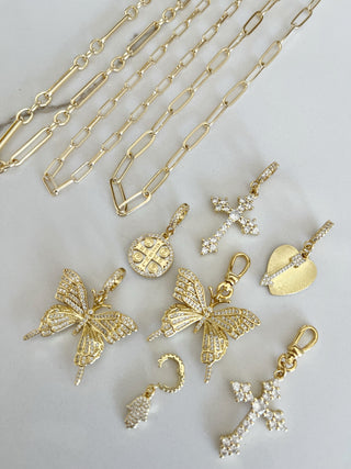 Petite Diamond Hamsa - Hand of God Charm on Diamond Hinged Clasp