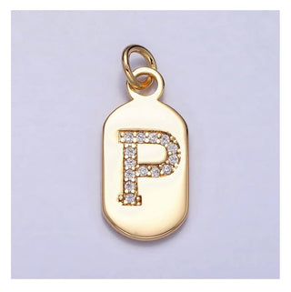 Diamond Initial Tag - 4mm Jump Ring
