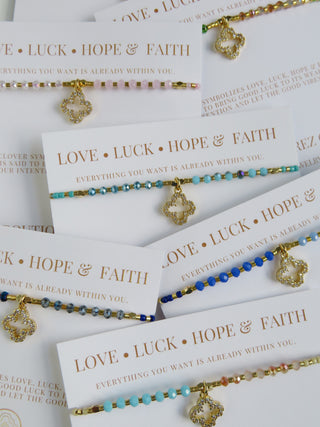 Love. Luck. Hope. Faith - Gisele Clover Bracelet