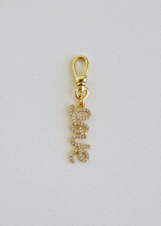 Diamond Love Charm with Swivel Clasp