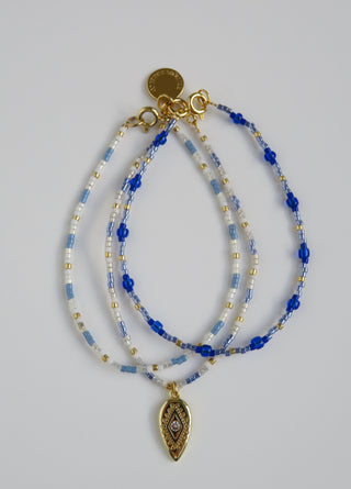 Evil Eye Shimmer - Beaded Bracelets Wrist Stack of 3