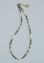 Load image into Gallery viewer, Beaded Malachite Pearl Wrap Bracelet - Necklace