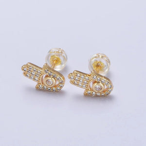 Hamsa Diamond Stud