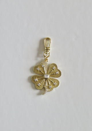 Diamond Clover Charm on Swivel Clasp